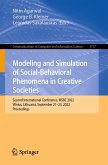 Modeling and Simulation of Social-Behavioral Phenomena in Creative Societies (eBook, PDF)