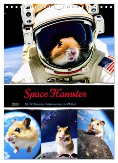 Space Hamster - Mit KI Hamster Astronauten im Weltall (Wandkalender 2024 DIN A4 hoch), CALVENDO Monatskalender - Schimak, Fred
