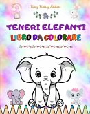 Teneri elefanti Libro da colorare per bambini Scene carine di elefanti adorabili e dei loro amici