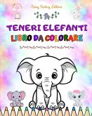 Teneri elefanti   Libro da colorare per bambini   Scene carine di elefanti adorabili e dei loro amici