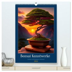Bonsai Kunstwerke (hochwertiger Premium Wandkalender 2024 DIN A2 hoch), Kunstdruck in Hochglanz
