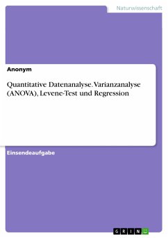 Quantitative Datenanalyse. Varianzanalyse (ANOVA), Levene-Test und Regression (eBook, PDF)