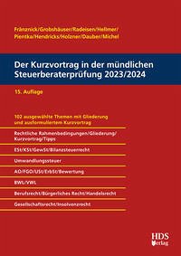 Der Kurzvortrag in der mündlichen Steuerberaterprüfung 2023/2024