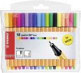 Fineliner - STABILO point 88 Mini - 18er Pack - mit 18 verschiedenen Farben inkl. 5 Neonfarben Fineliner - STABILO point 88 Mini - 18er Pack - mit 18 verschiedenen Farben inkl. 5 Neonfarben