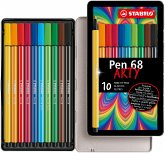 Premium-Filzstift - STABILO Pen 68 - ARTY - 10er Metalletui - mit 10 verschiedenen Farben Premium-Filzstift - STABILO Pen 68 - ARTY - 10er Metalletui - mit 10 verschiedenen Farben