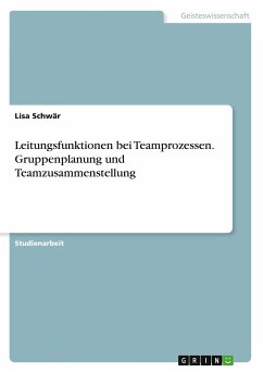 Leitungsfunktionen bei Teamprozessen. Gruppenplanung und Teamzusammenstellung - Schwär, Lisa