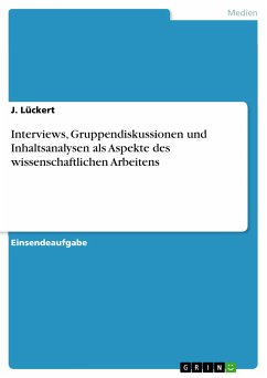 Interviews, Gruppendiskussionen und Inhaltsanalysen als Aspekte des wissenschaftlichen Arbeitens (eBook, PDF)