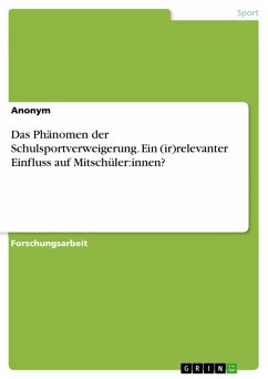 Cover Das Phänomen der Schulsportverweigerung. Ein (ir)relevanter Einfluss auf Mitschüler:innen? (eBook, PDF)