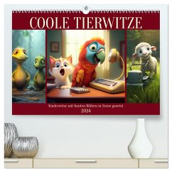 Coole Tierwitze (hochwertiger Premium Wandkalender 2024 DIN A2 quer), Kunstdruck in Hochglanz