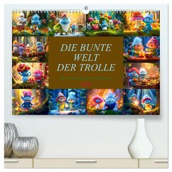 Die bunte Welt der Trolle (hochwertiger Premium Wandkalender 2024 DIN A2 quer), Kunstdruck in Hochglanz - Meutzner, Dirk