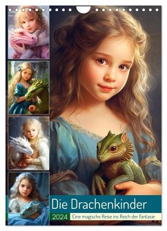 Die Drachenkinder. Eine magische Reise ins Reich der Fantasie (Wandkalender 2024 DIN A4 hoch), CALVENDO Monatskalender - Hurley, Rose