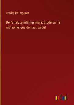 De l'analyse infinitésimale; Étude sur la métaphysique de haut calcul