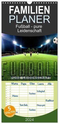 Familienplaner 2024 - Fußball - pure Leidenschaft mit 5 Spalten (Wandkalender, 21 x 45 cm) CALVENDO