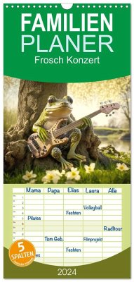 Familienplaner 2024 - Frosch Konzert mit 5 Spalten (Wandkalender, 21 x 45 cm) CALVENDO - Rohr, Daniel