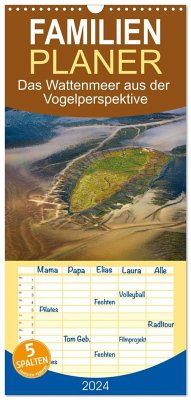 Familienplaner 2024 - Das Wattenmeer aus der Vogelperspektive mit 5 Spalten (Wandkalender, 21 x 45 cm) CALVENDO - Schürholz, Peter