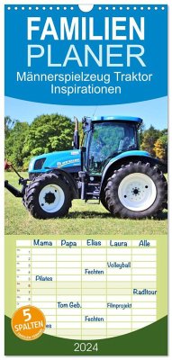 Familienplaner 2024 - Männerspielzeug Traktor Inspirationen mit 5 Spalten (Wandkalender, 21 x 45 cm) CALVENDO