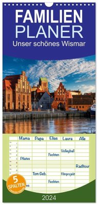 Familienplaner 2024 - Unser schönes Wismar mit 5 Spalten (Wandkalender, 21 x 45 cm) CALVENDO - Rennecke, Carsten
