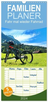 Familienplaner 2024 - Fahr mal wieder Fahrrad mit 5 Spalten (Wandkalender, 21 x 45 cm) CALVENDO
