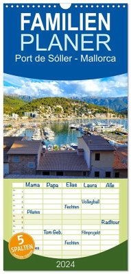 Familienplaner 2024 - Port de Sóller - Mallorca mit 5 Spalten (Wandkalender, 21 x 45 cm) CALVENDO