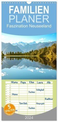Familienplaner 2024 - Faszination Neuseeland mit 5 Spalten (Wandkalender, 21 x 45 cm) CALVENDO