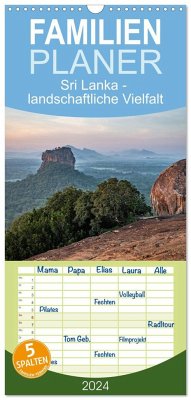 Familienplaner 2024 - Sri Lanka - landschaftliche Vielfalt mit 5 Spalten (Wandkalender, 21 x 45 cm) CALVENDO