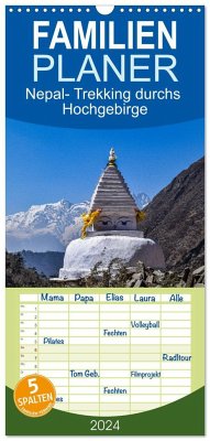 Familienplaner 2024 - Nepal- Trekking durchs Hochgebirge mit 5 Spalten (Wandkalender, 21 x 45 cm) CALVENDO