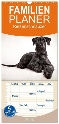 Familienplaner 2024 - Riesenschnauzer... charakterstarke Hunde mit 5 Spalten (Wandkalender, 21 x 45 cm) CALVENDO