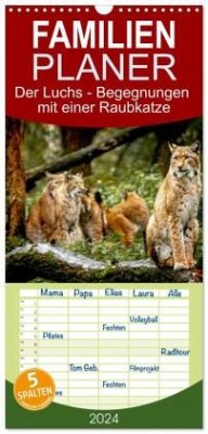 Familienplaner 2024 - Der Luchs - Begegnungen mit einer Raubkatze mit 5 Spalten (Wandkalender, 21 x 45 cm) CALVENDO