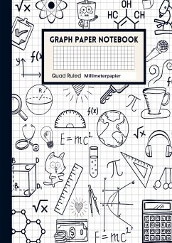 Mathematik Notizbuch Graphisches Papier Notizbuch Notizbuch aus Millimeterpapier - 1/2 Zoll große Quadrate - Schulhoff, Linda