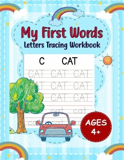 Cover My First Words Letters Tracing Workbook for Kids Ages 4+