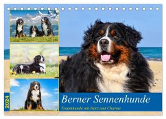 Berner Sennenhunde - Traumhunde mit Charme (Tischkalender 2024 DIN A5 quer), CALVENDO Monatskalender