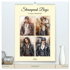 Steampunk Boys. Verwegene Männlichkeit (hochwertiger Premium Wandkalender 2024 DIN A2 hoch), Kunstdruck in Hochglanz