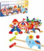 Bino 83643 - Kinder-Krocket-Set Joker, Motiv Zirkus, Holz, 14-teilig