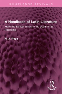 A Handbook of Latin Literature (eBook, ePUB) - Rose, H. J.