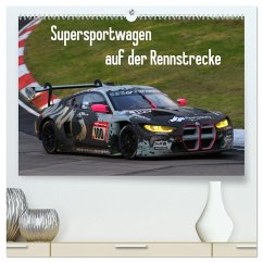 Supersportwagen auf der Rennstrecke (hochwertiger Premium Wandkalender 2024 DIN A2 quer), Kunstdruck in Hochglanz