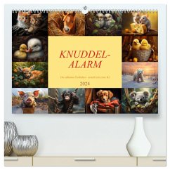 Knuddel-Alarm (hochwertiger Premium Wandkalender 2024 DIN A2 quer), Kunstdruck in Hochglanz