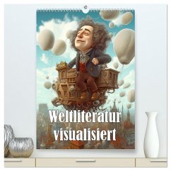 Weltliteratur visualisiert (hochwertiger Premium Wandkalender 2024 DIN A2 hoch), Kunstdruck in Hochglanz - Brunner-Klaus, Liselotte