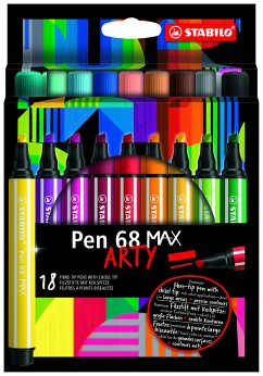 STABILO Pen 68 MAX - ARTY - 18er Pack - mit 18 verschiedenen Farben