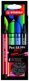 STABILO Pen 68 MAX - ARTY - 4er Pack - mit 4 verschiedenen Farben