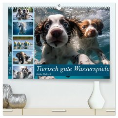 Tierisch gute Wasserspiele (hochwertiger Premium Wandkalender 2024 DIN A2 quer), Kunstdruck in Hochglanz