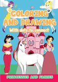 Coloring and drawing: With dots to connect