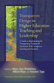 Transparent Design in Higher Education Teaching and Leadership (eBook, PDF)