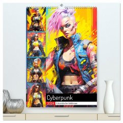Cyberpunk. Futuristische Heldinnen (hochwertiger Premium Wandkalender 2024 DIN A2 hoch), Kunstdruck in Hochglanz