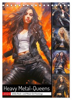 Heavy Metal-Queens. Wilde Rock- und Metal-Girl Paintings (Tischkalender 2024 DIN A5 hoch), CALVENDO Monatskalender - Hurley, Rose