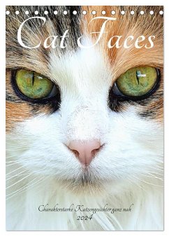 Cat Faces - Charakterstarke Katzengesichter ganz nah (Tischkalender 2024 DIN A5 hoch), CALVENDO Monatskalender