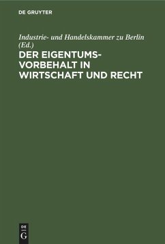 Cover Der Eigentumsvorbehalt in Wirtschaft und Recht (eBook, PDF)