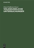 Volkskundliche Untersuchungen (eBook, PDF)