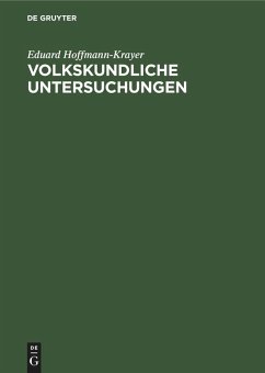 Cover Volkskundliche Untersuchungen (eBook, PDF)
