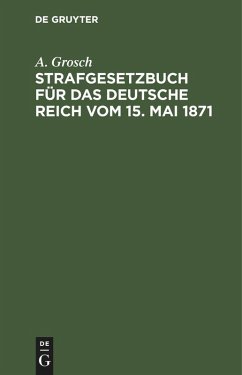 Cover Strafgesetzbuch für das Deutsche Reich vom 15. Mai 1871 (eBook, PDF)