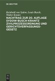 Nachtrag zur 20. Auflage Sydow-Busch-Krantz Zivilprozeßordnung und Gerichtsverfassungsgesetz (eBook, PDF)
